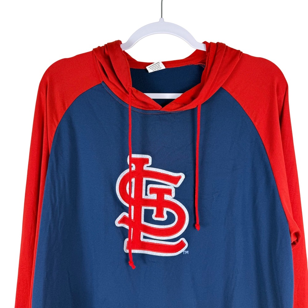 St Louis Cardinals MLB Baseball Raglan‎ Hoodie Hooded Sweatshirt Mens XL
